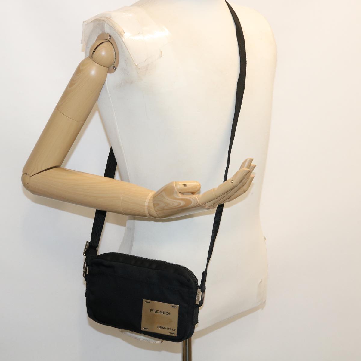 FENDI Shoulder Bag Nylon Black bs1998