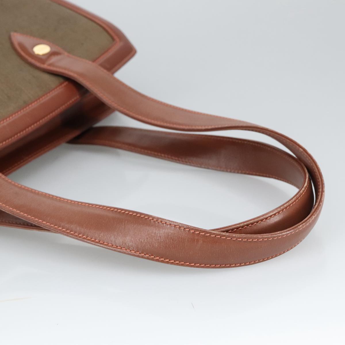 GUCCI Tote Bag Canvas Leather Brown Gold bs20017