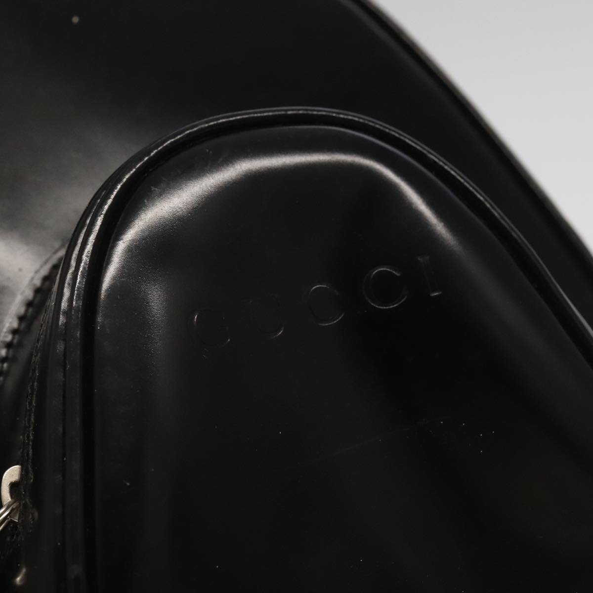 GUCCI Bamboo Body Bag Enamel Black Gold 003 2113 0127 bs20062