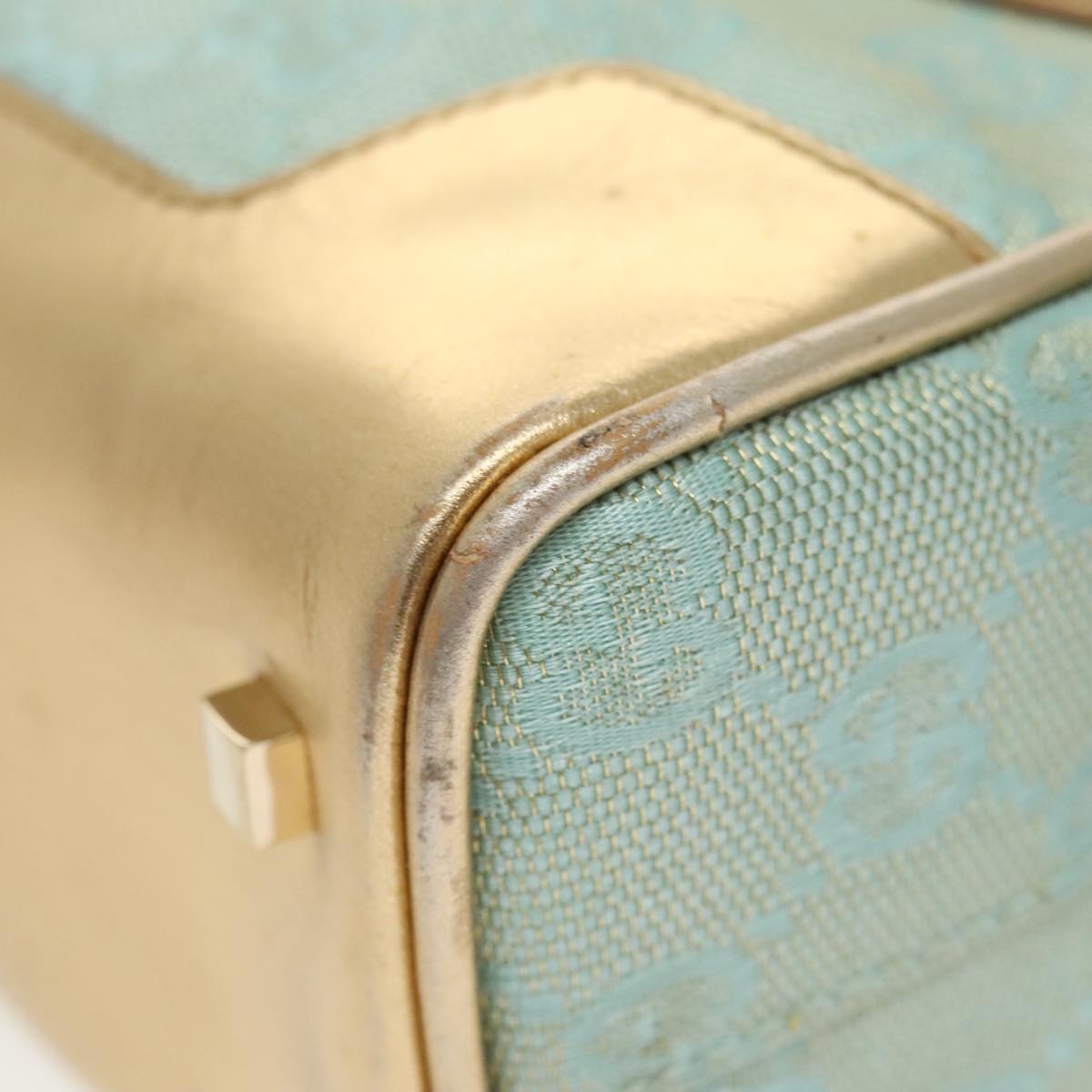 GUCCI GG Canvas Hand Bag Outlet Peppermint Gold 000 0852 2123 bs20063