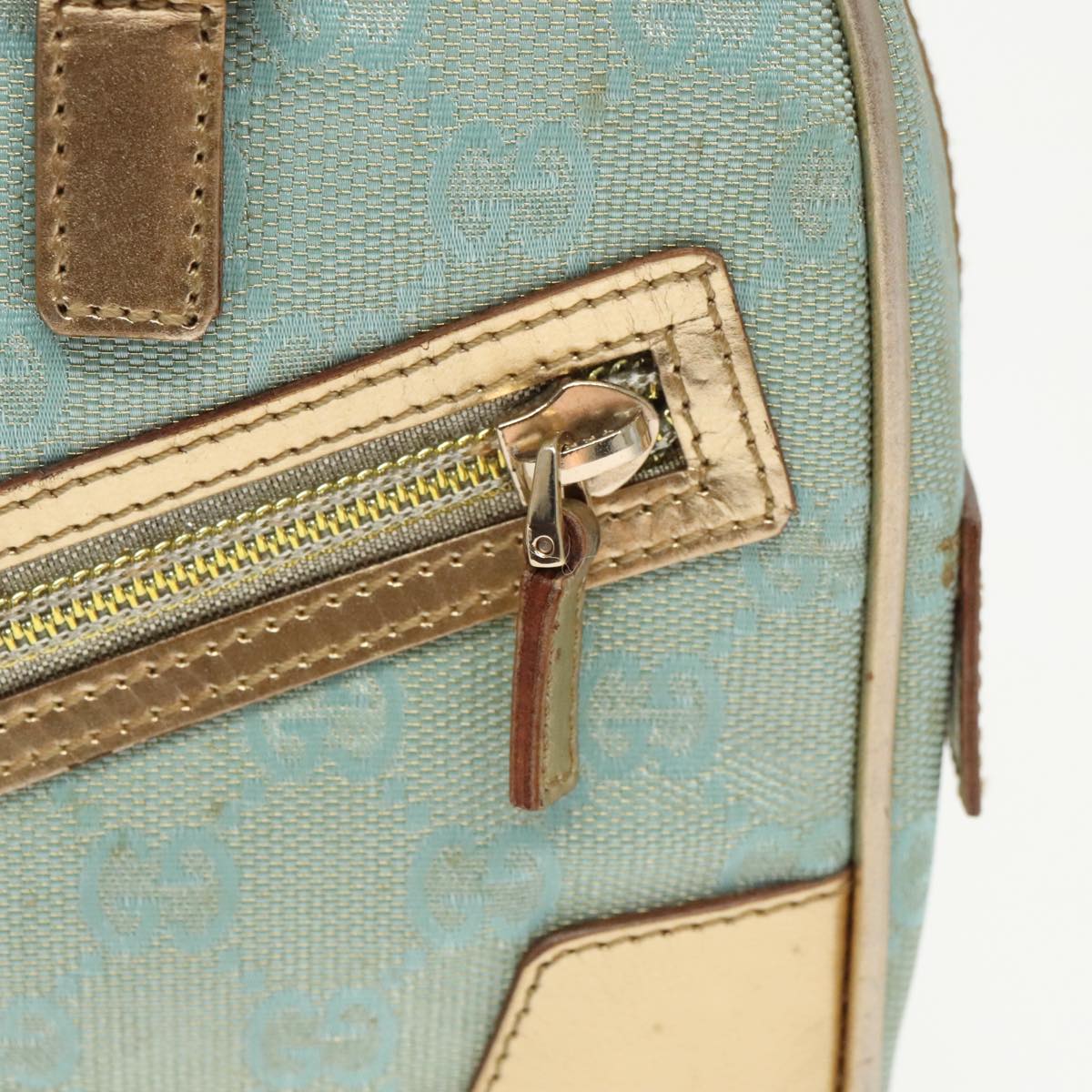 GUCCI GG Canvas Hand Bag Outlet Peppermint Gold 000 0852 2123 bs20063