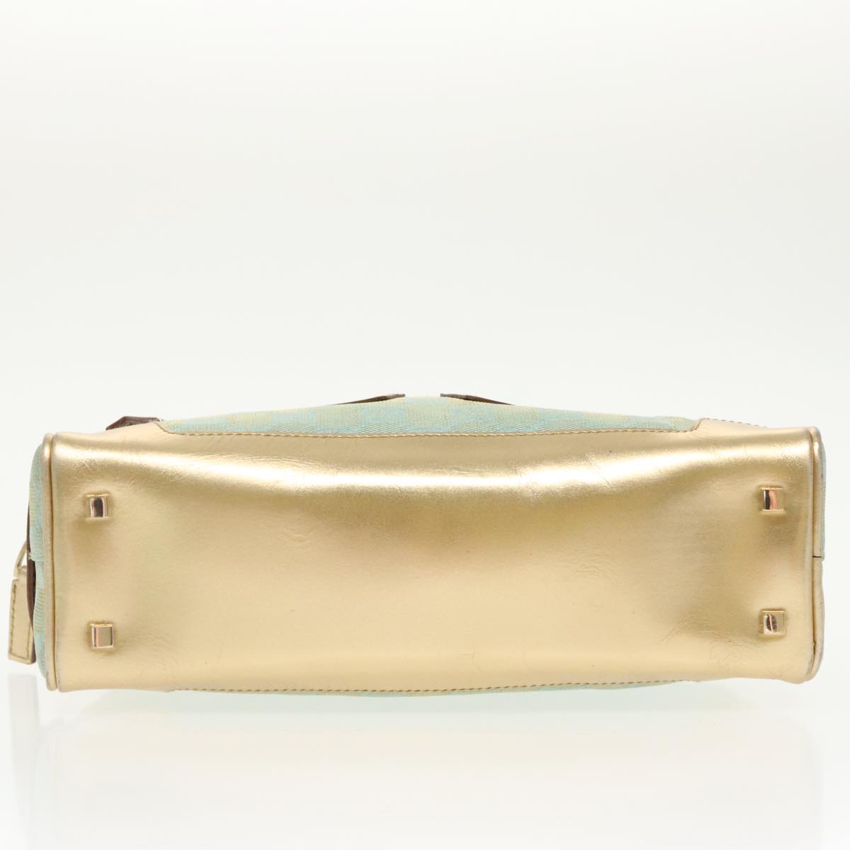 GUCCI GG Canvas Hand Bag Outlet Peppermint Gold 000 0852 2123 bs20063