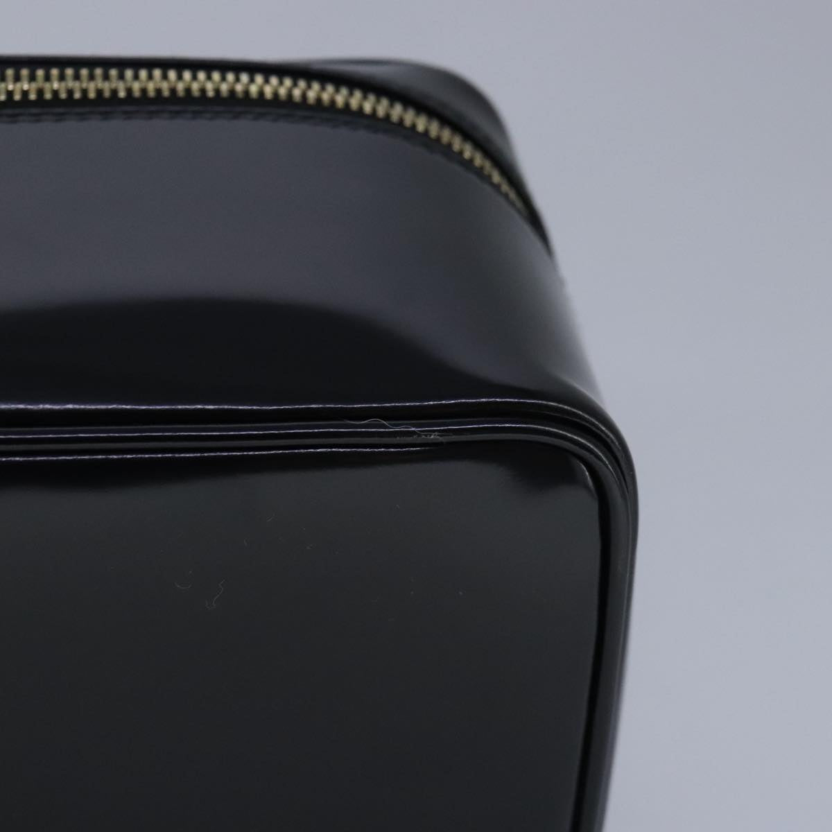 GUCCI Vanity Bamboo Pouch Enamel Black Gold 032 1956 0150 bs20067