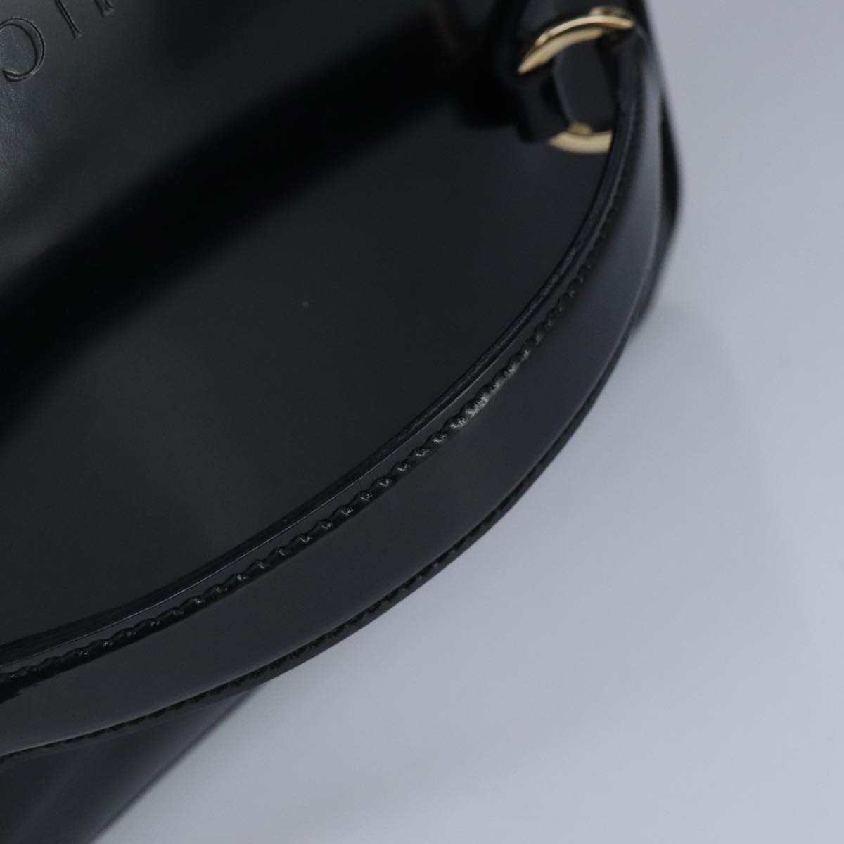 GUCCI Vanity Bamboo Pouch Enamel Black Gold 032 1956 0150 bs20067