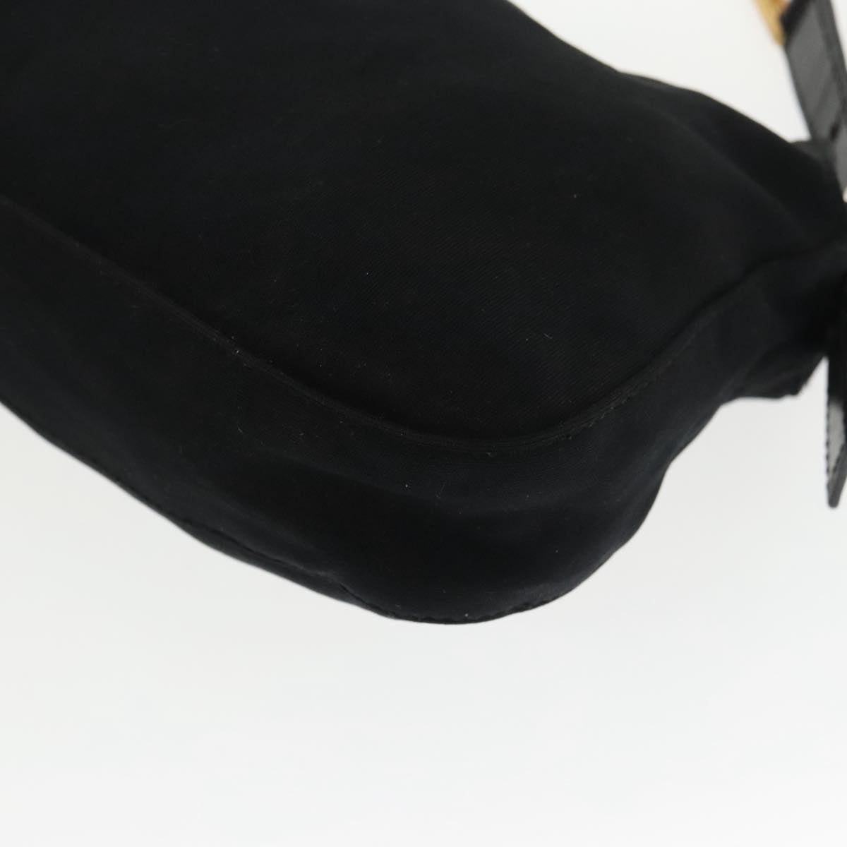 FENDI Shoulder Bag Nylon Black Gold Silver bs20145