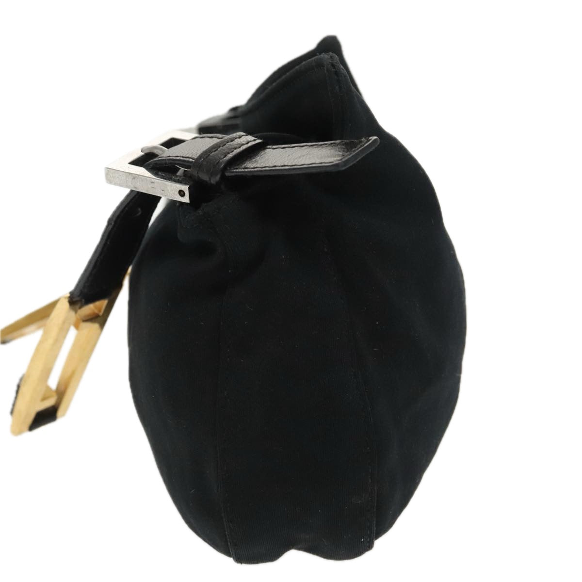 FENDI Shoulder Bag Nylon Black Gold Silver bs20145