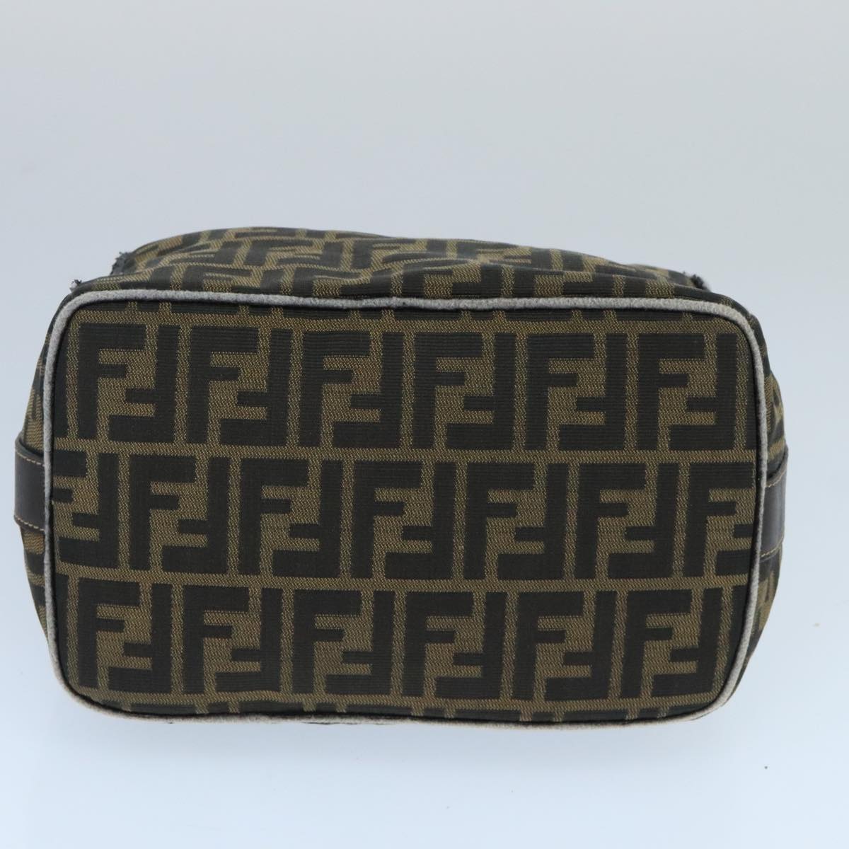 FENDI Zucca Canvas Hand Bag Brown Black gold bs20148