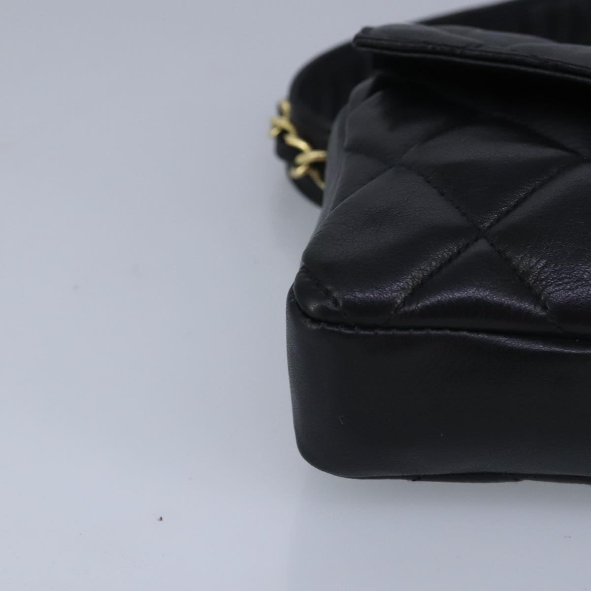 CHANEL Matelasse Chain Waist bag Lamb Skin Black Gold CC bs20175