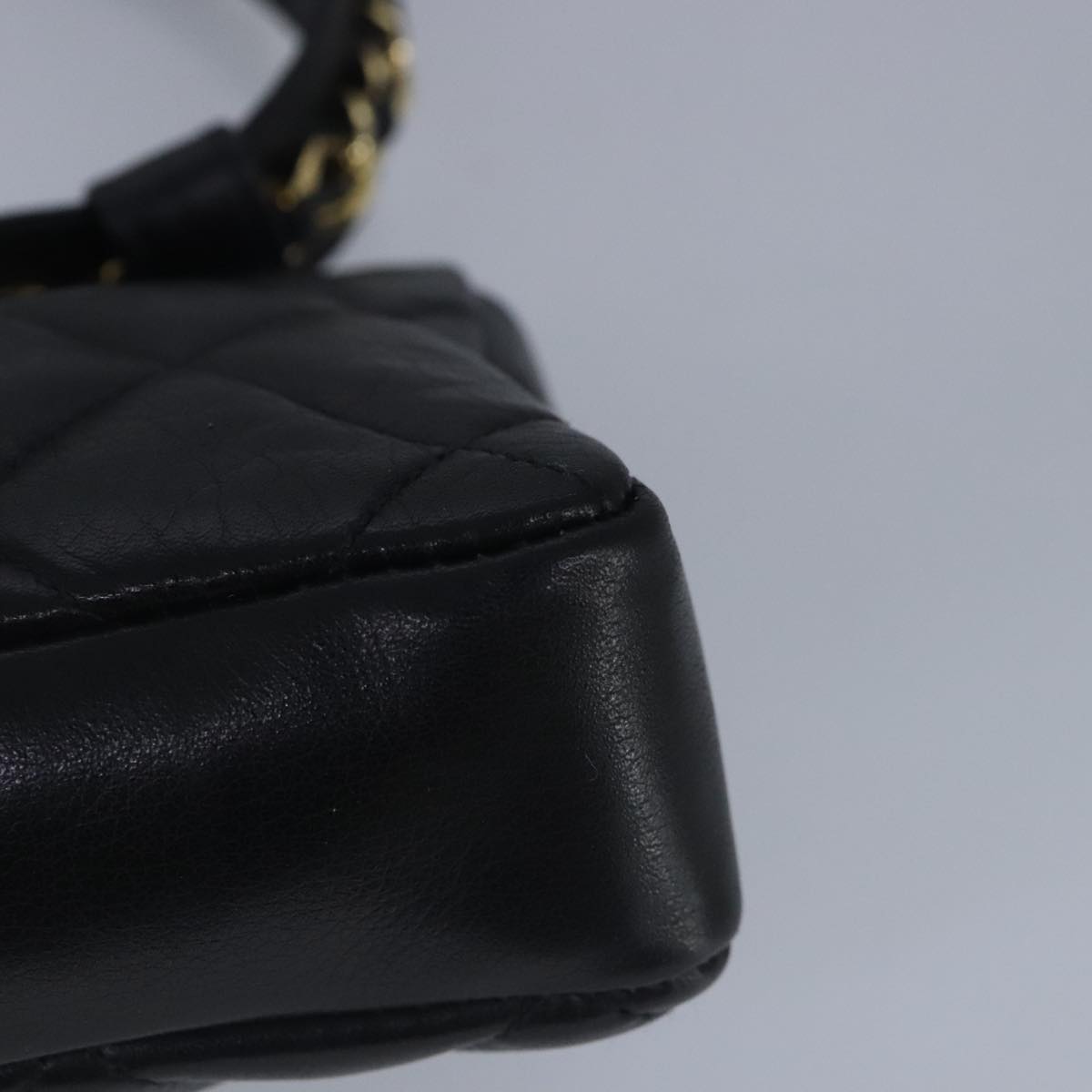 CHANEL Matelasse Chain Waist bag Lamb Skin Black Gold CC bs20175