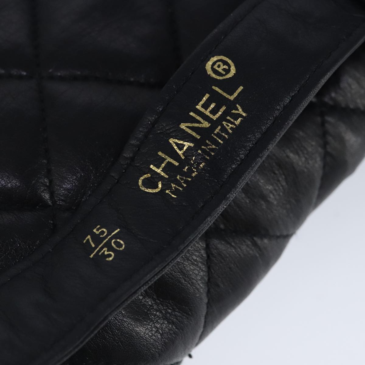 CHANEL Matelasse Chain Waist bag Lamb Skin Black Gold CC bs20175