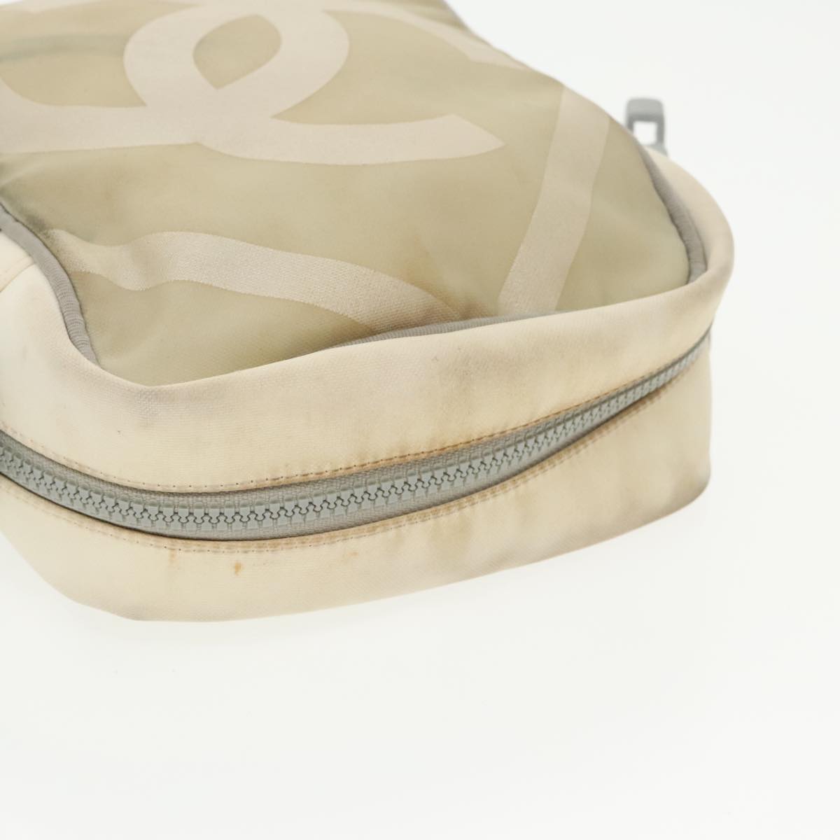 CHANEL Sports Shoulder Bag Nylon White CC bs20181