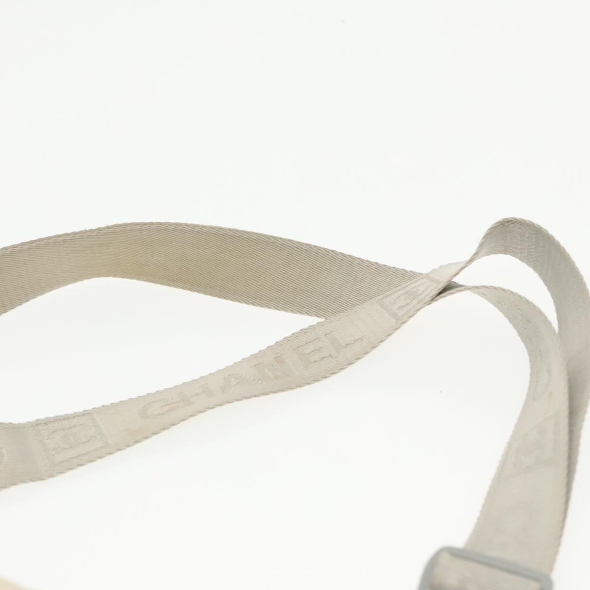 CHANEL Sports Shoulder Bag Nylon White CC bs20181