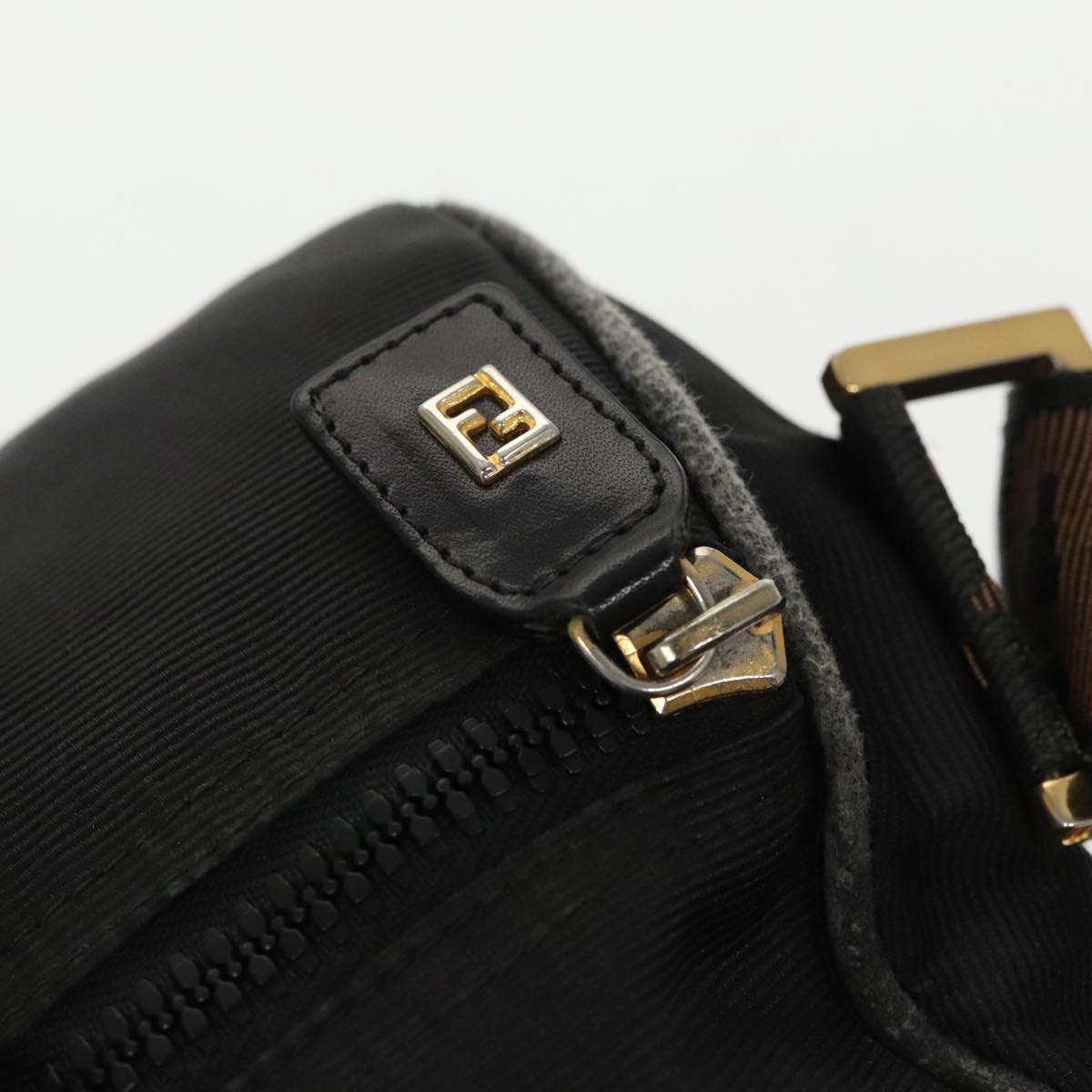 FENDI Mini Boston Bag Canvas Gold Black bs20190