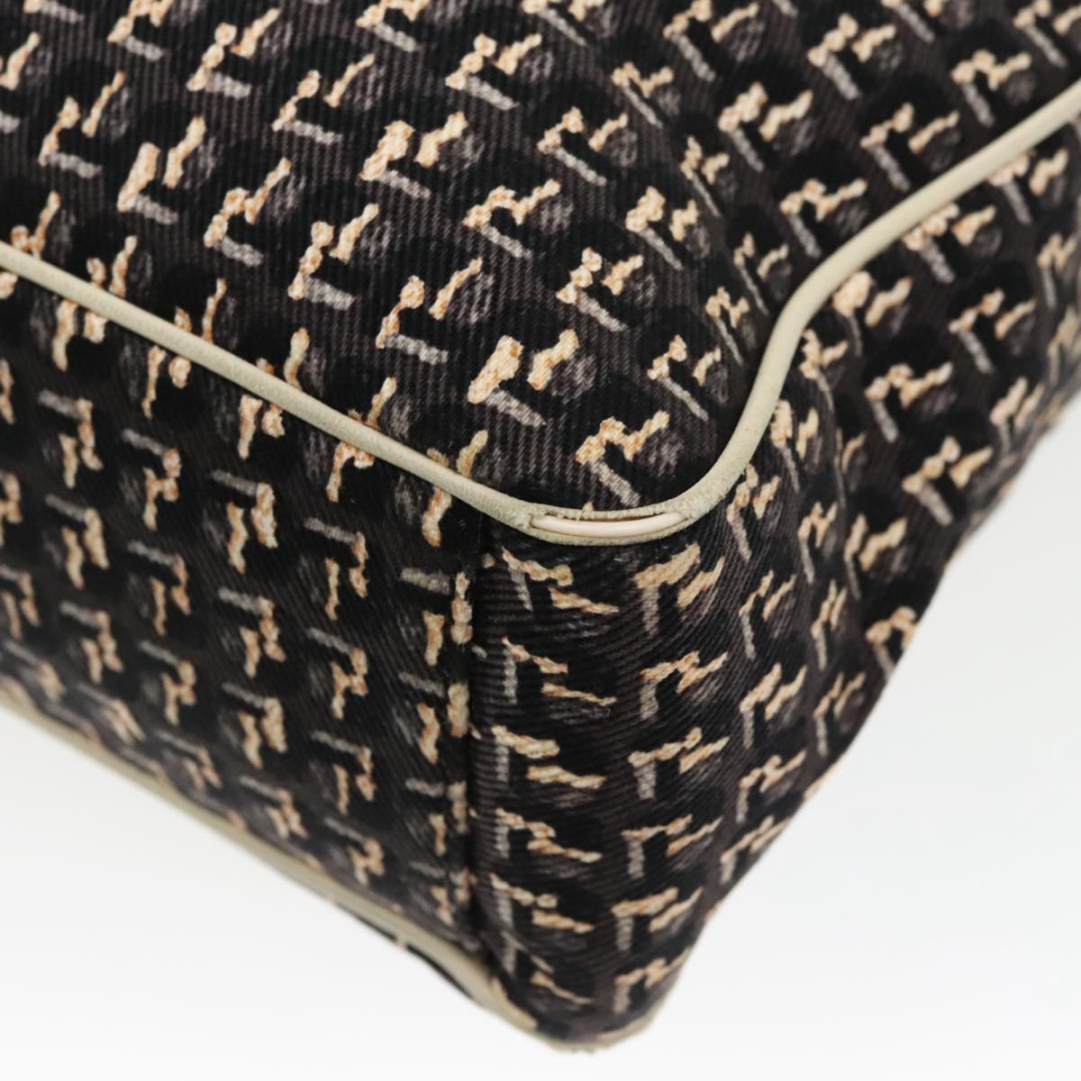 CHANEL Hand Bag Canvas 2way Black Silver CC bs20203