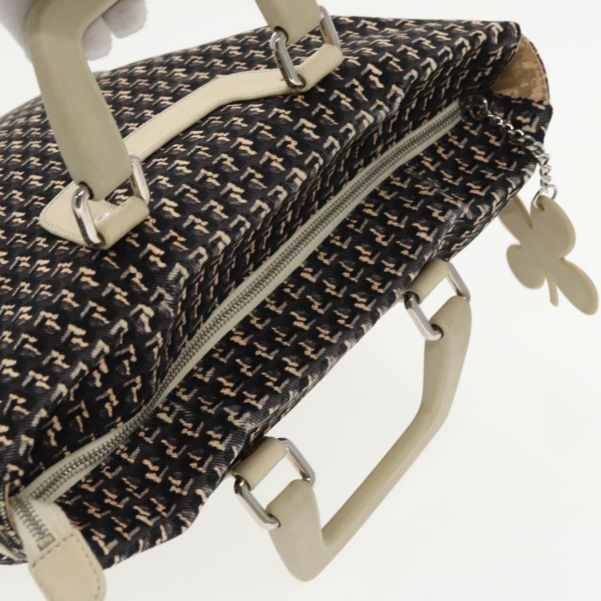 CHANEL Hand Bag Canvas 2way Black Silver CC bs20203
