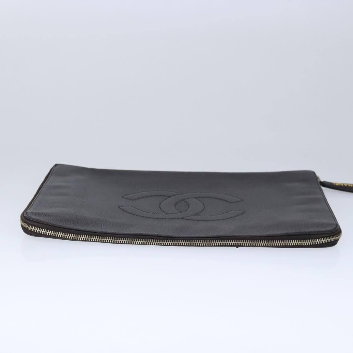 CHANEL Document Case Caviar Skin Brown CC bs20232