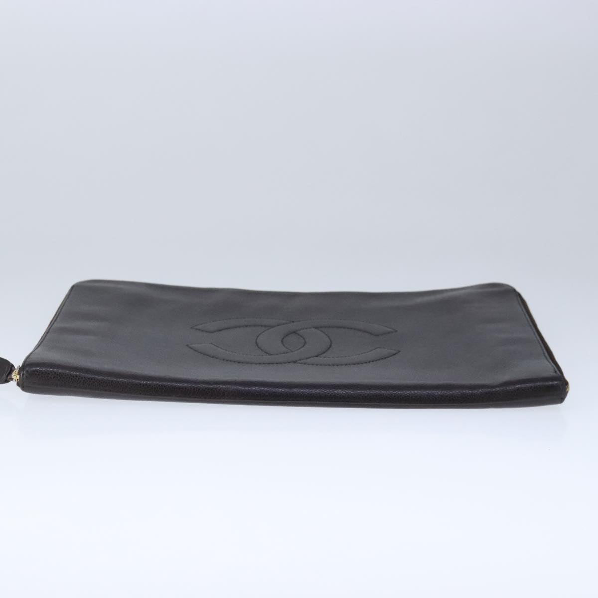 CHANEL Document Case Caviar Skin Brown CC bs20232