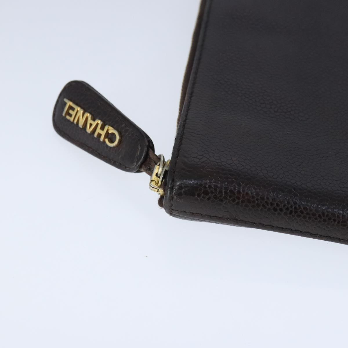 CHANEL Document Case Caviar Skin Brown CC bs20232
