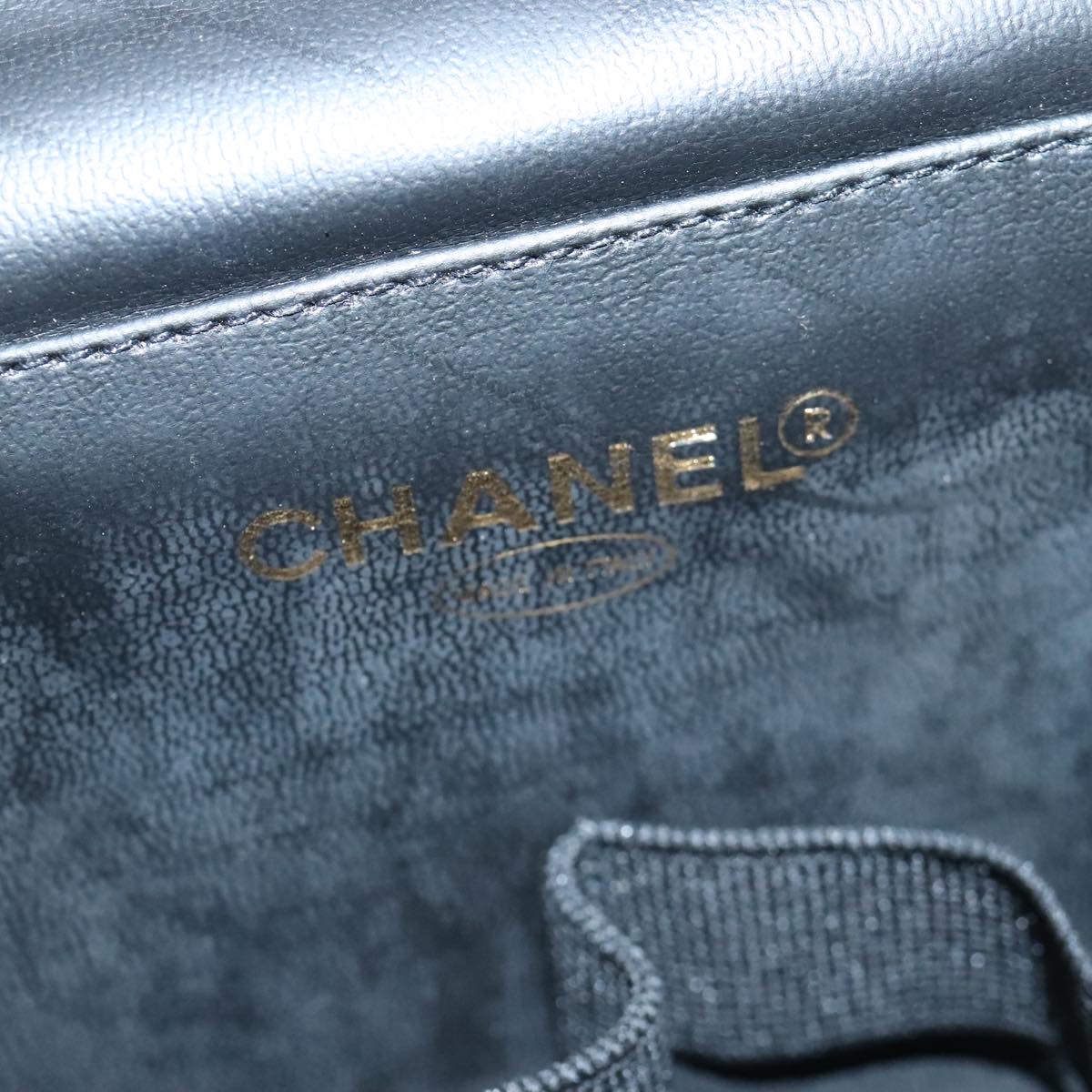 CHANEL Vanity Pouch Enamel Black Gold CC bs20242