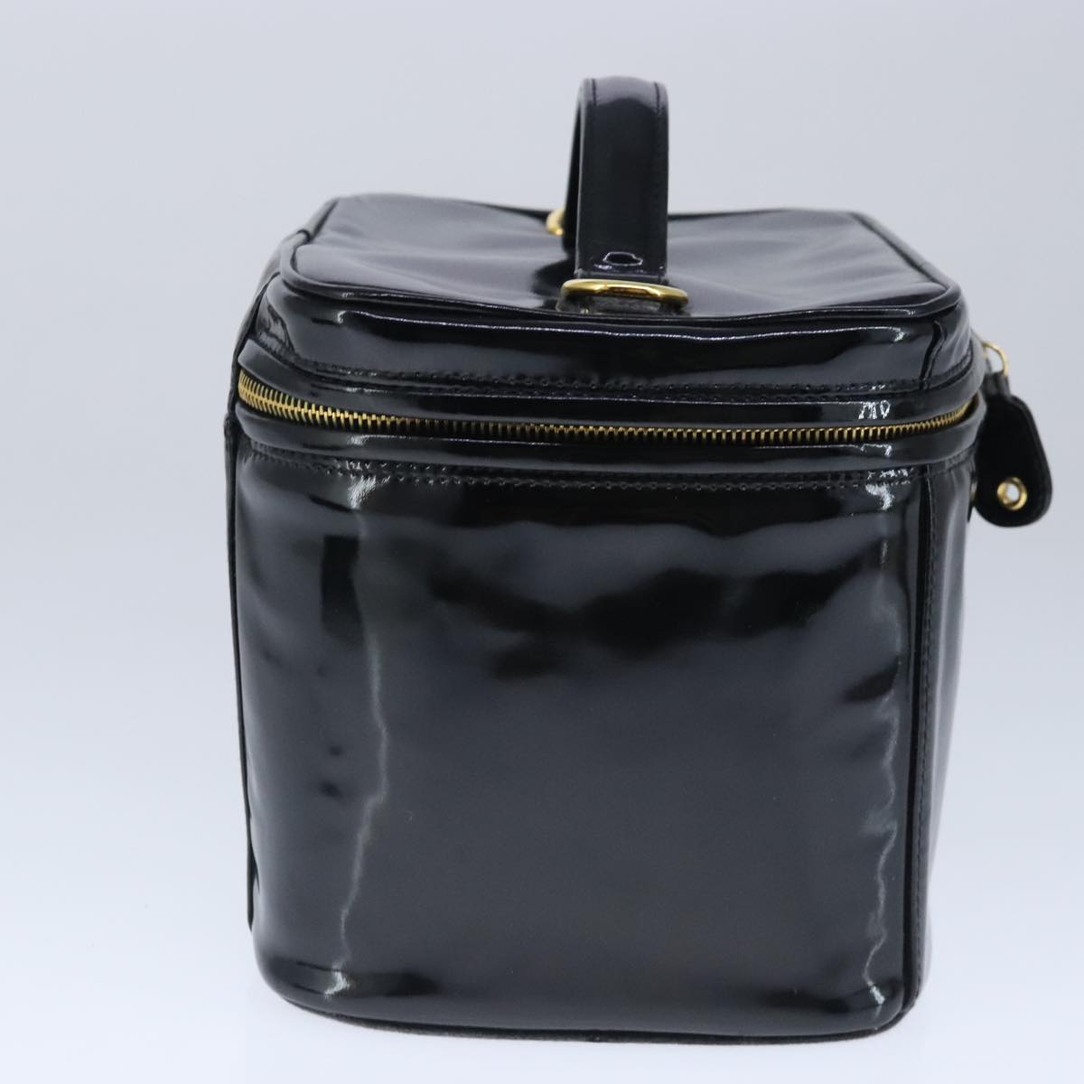 CHANEL Vanity Pouch Enamel Black Gold CC bs20242