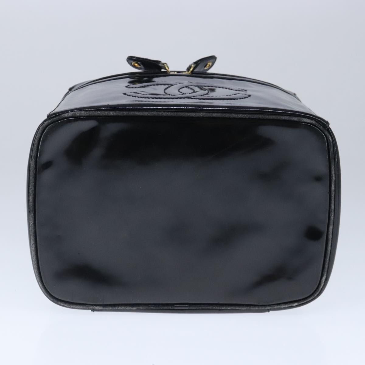 CHANEL Vanity Pouch Enamel Black Gold CC bs20242