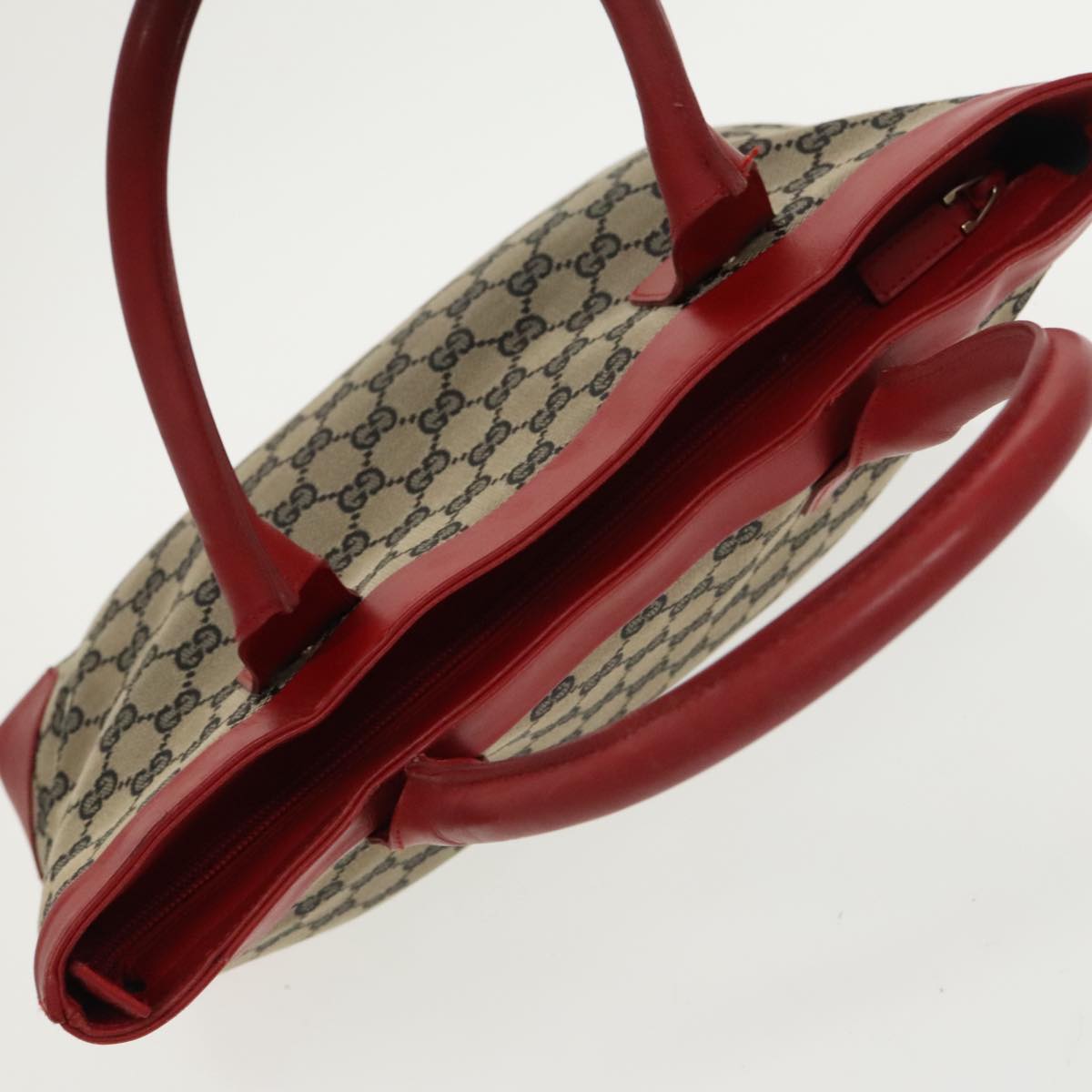 GUCCI GG Canvas Tote Bag Beige Red  Gold 002 1119 bs20331