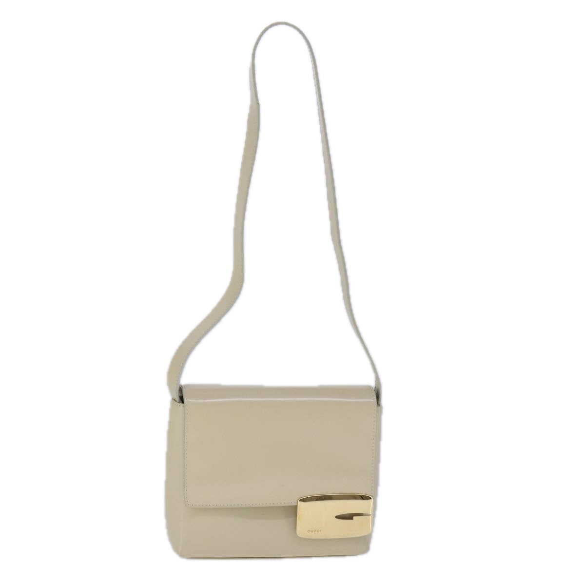 GUCCI Shoulder Bag Enamel Beige Gold 007 3444 0282 bs20332