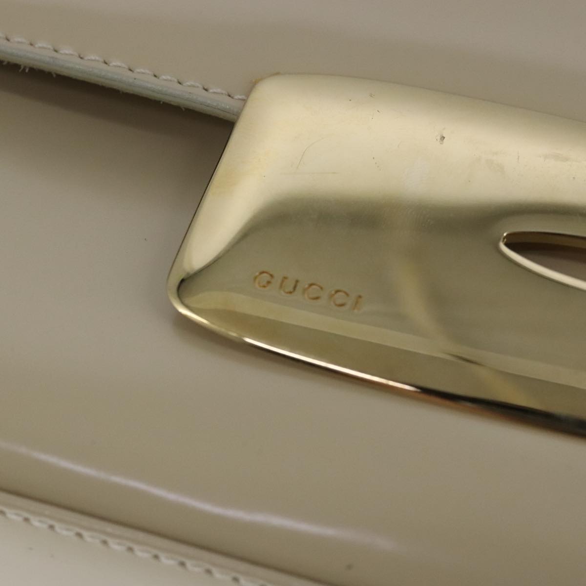 GUCCI Shoulder Bag Enamel Beige Gold 007 3444 0282 bs20332