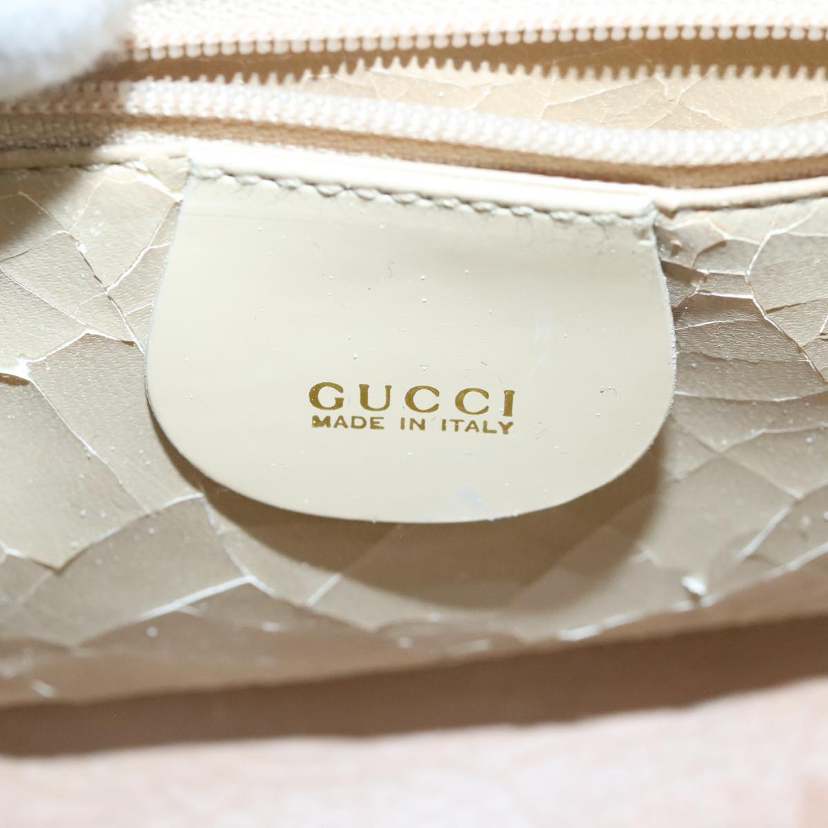 GUCCI Shoulder Bag Enamel Beige Gold 007 3444 0282 bs20332