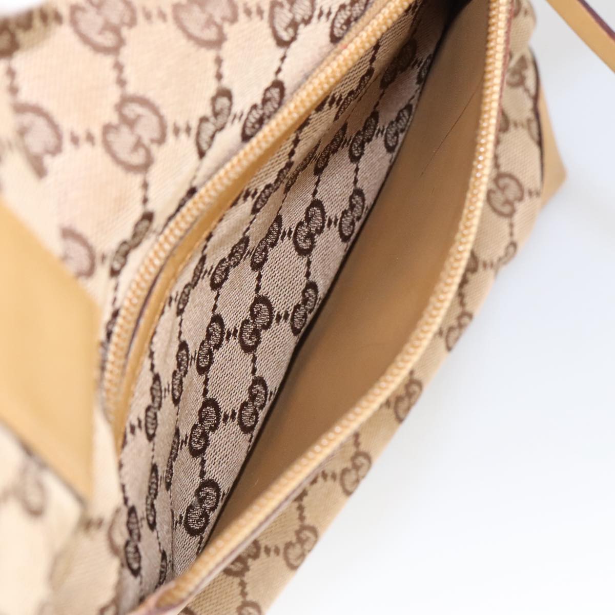 GUCCI GG Canvas Sherry Line Tote Bag Beige Red Gold 019 0401 bs20335