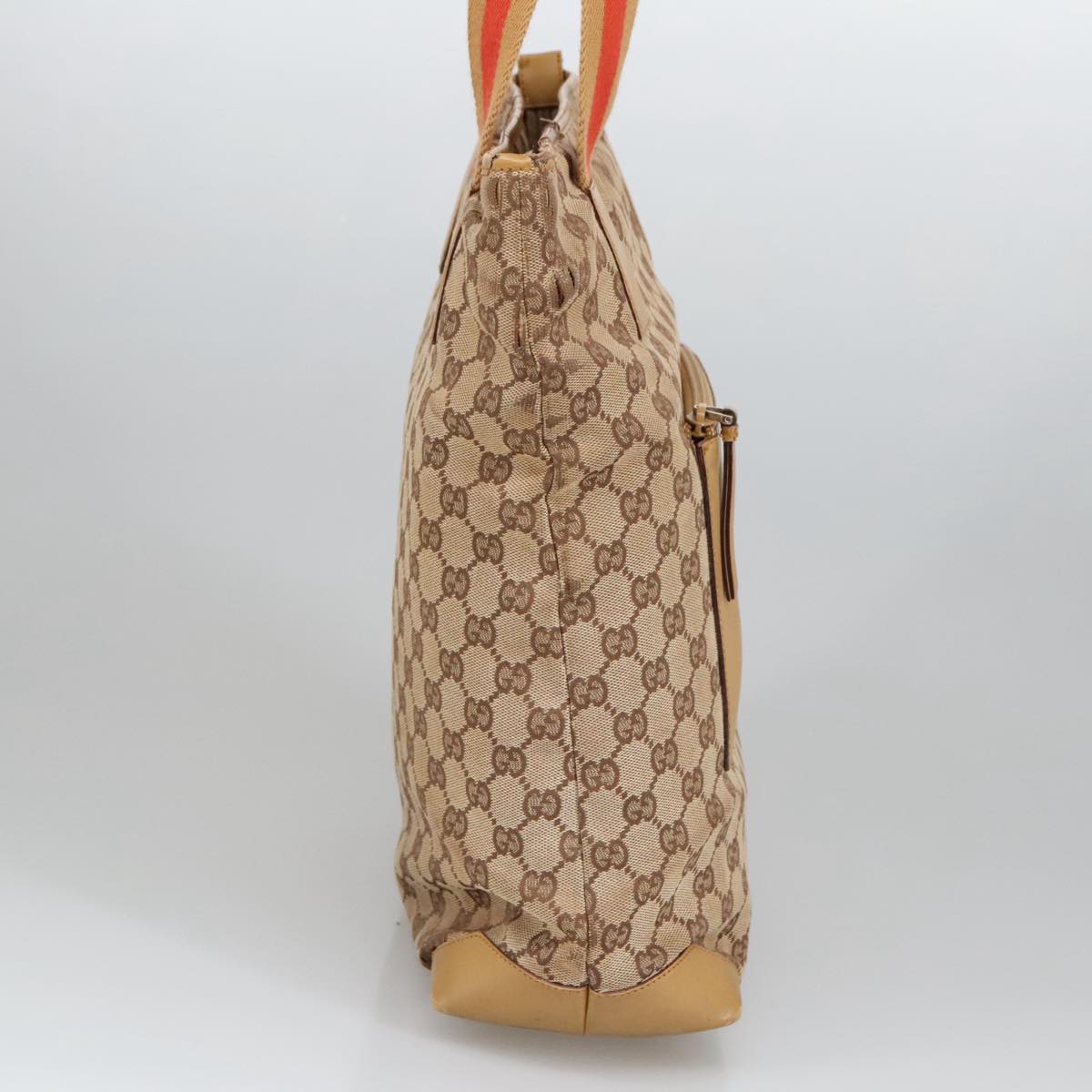 GUCCI GG Canvas Sherry Line Tote Bag Beige Red Gold 019 0401 bs20335