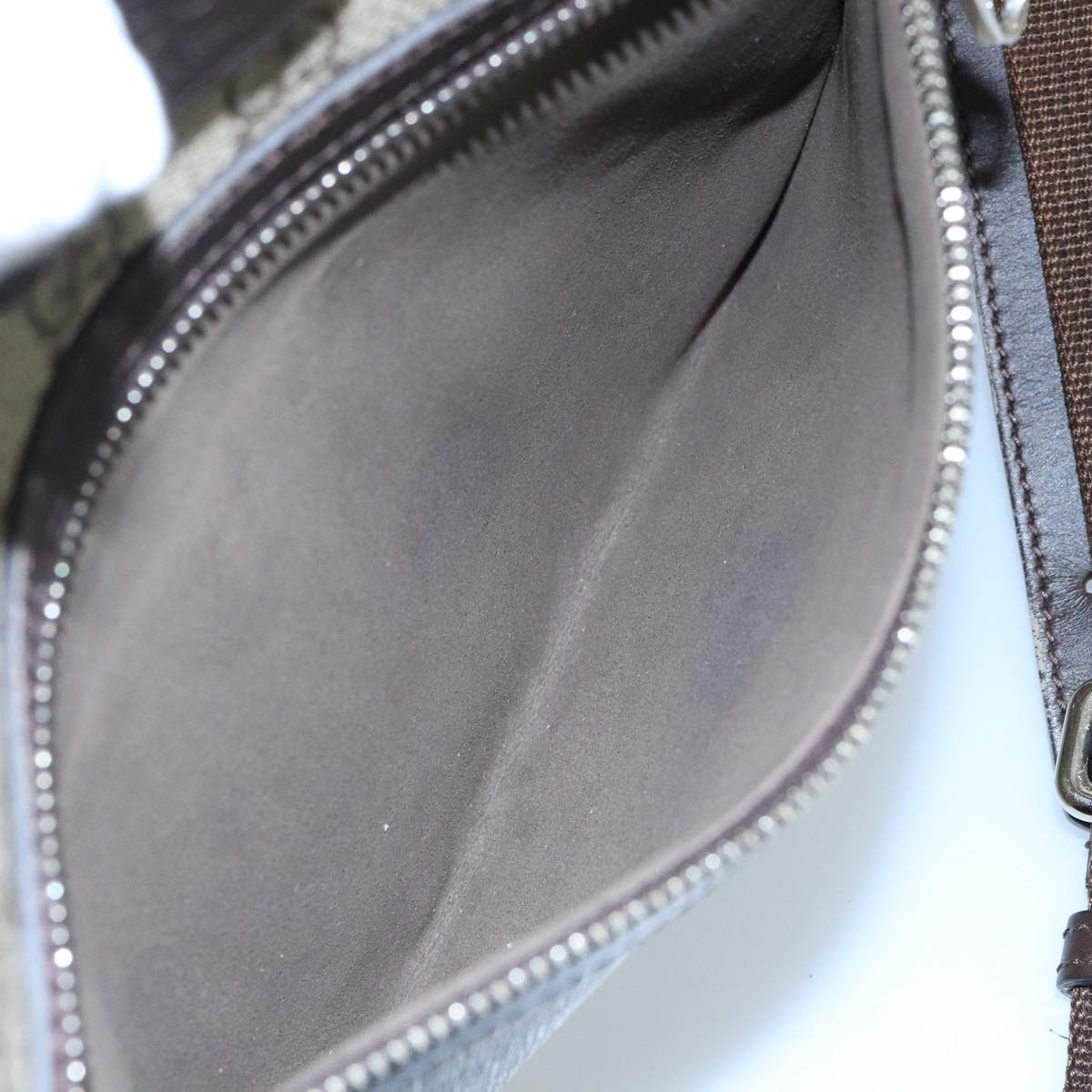 GUCCI GG Supreme Shoulder Bag PVC Leather Beige Silver 406410 bs20336