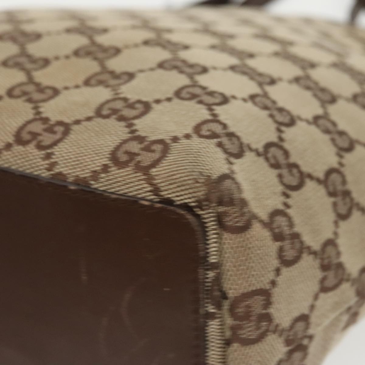GUCCI GG Canvas Tote Bag Beige Silver 31244 bs20338