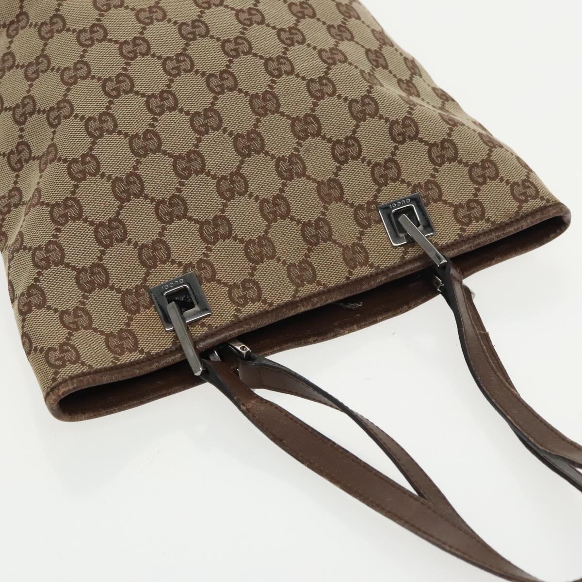GUCCI GG Canvas Tote Bag Beige Silver 31244 bs20338