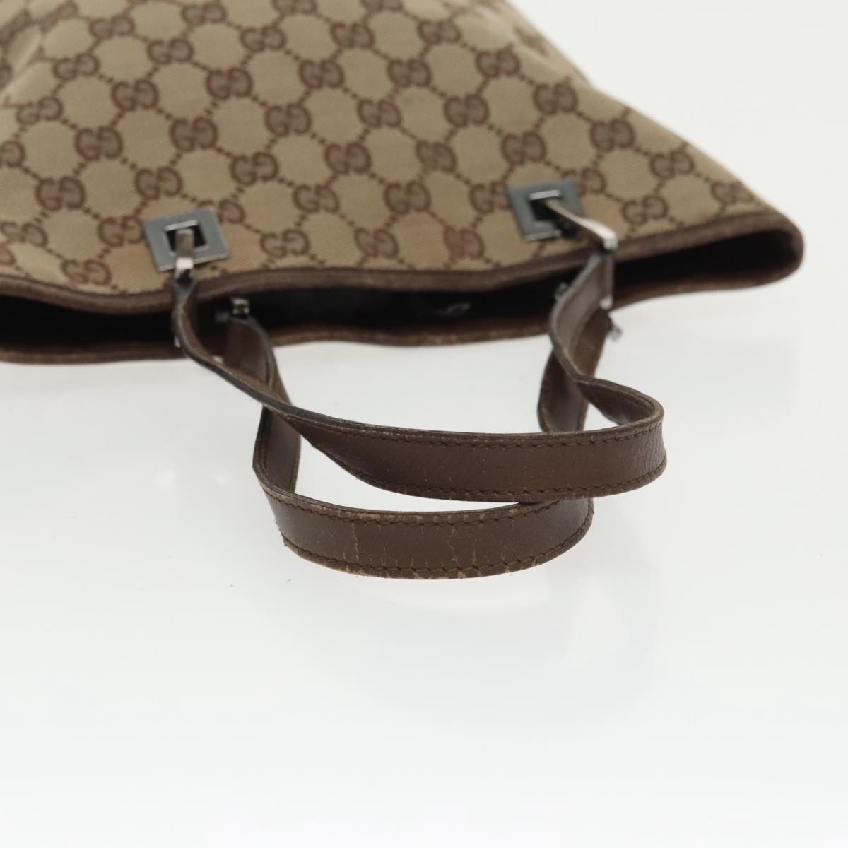 GUCCI GG Canvas Tote Bag Beige Silver 31244 bs20338