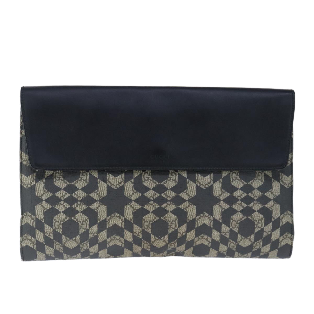 GUCCI GG Supreme Caleido Clutch Bag PVC Beige Silver 406725 bs20347