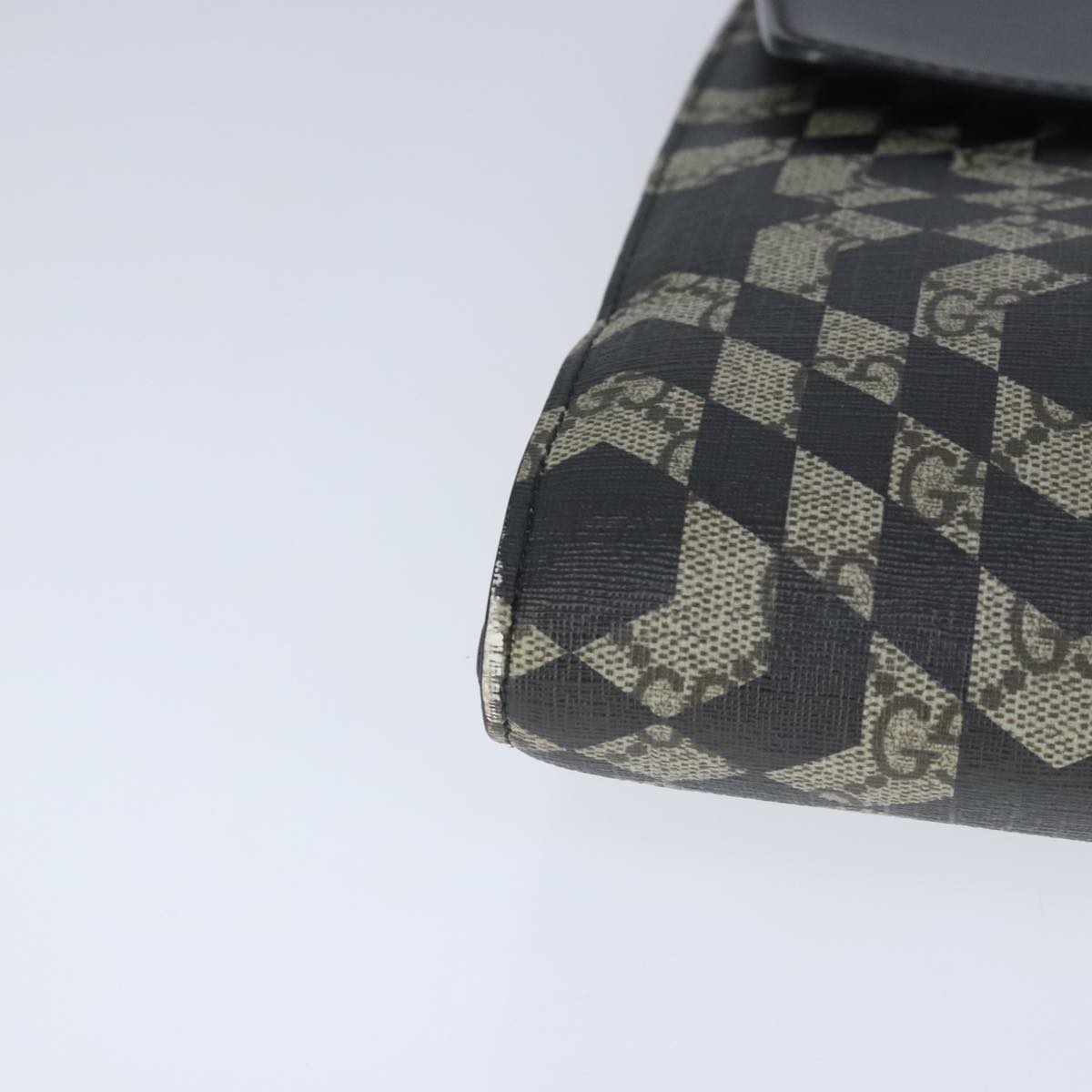 GUCCI GG Supreme Caleido Clutch Bag PVC Beige Silver 406725 bs20347