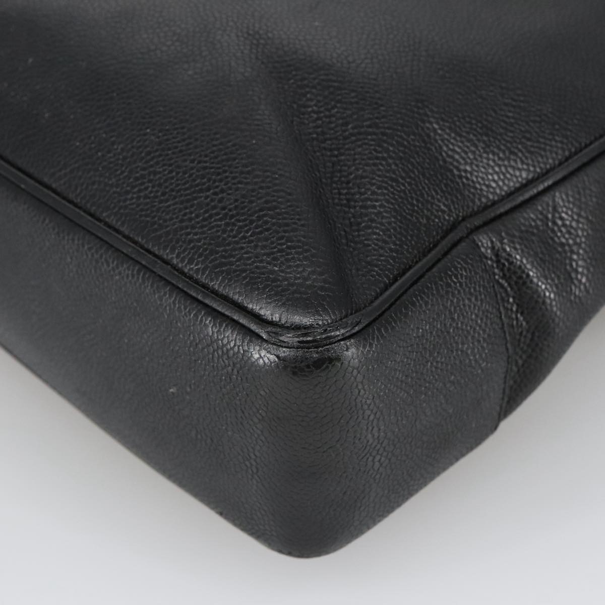 CHANEL COCO Mark Tote Bag Caviar Skin Black Gold CC bs20388