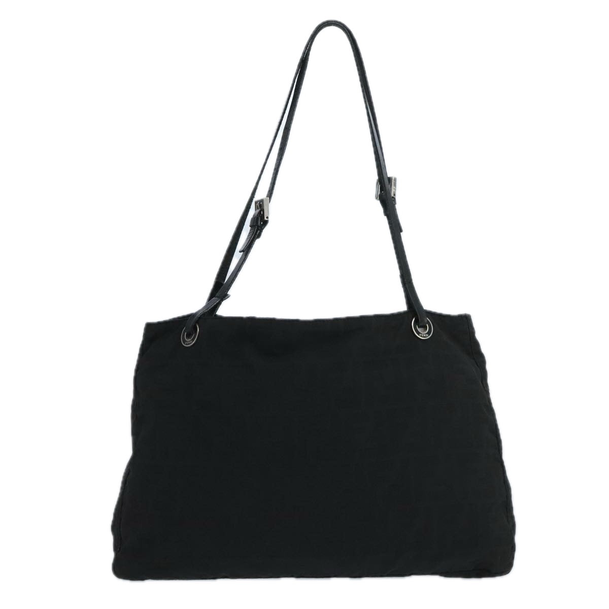 FENDI Zucca Canvas Tote Bag Nylon Black Silver bs20581