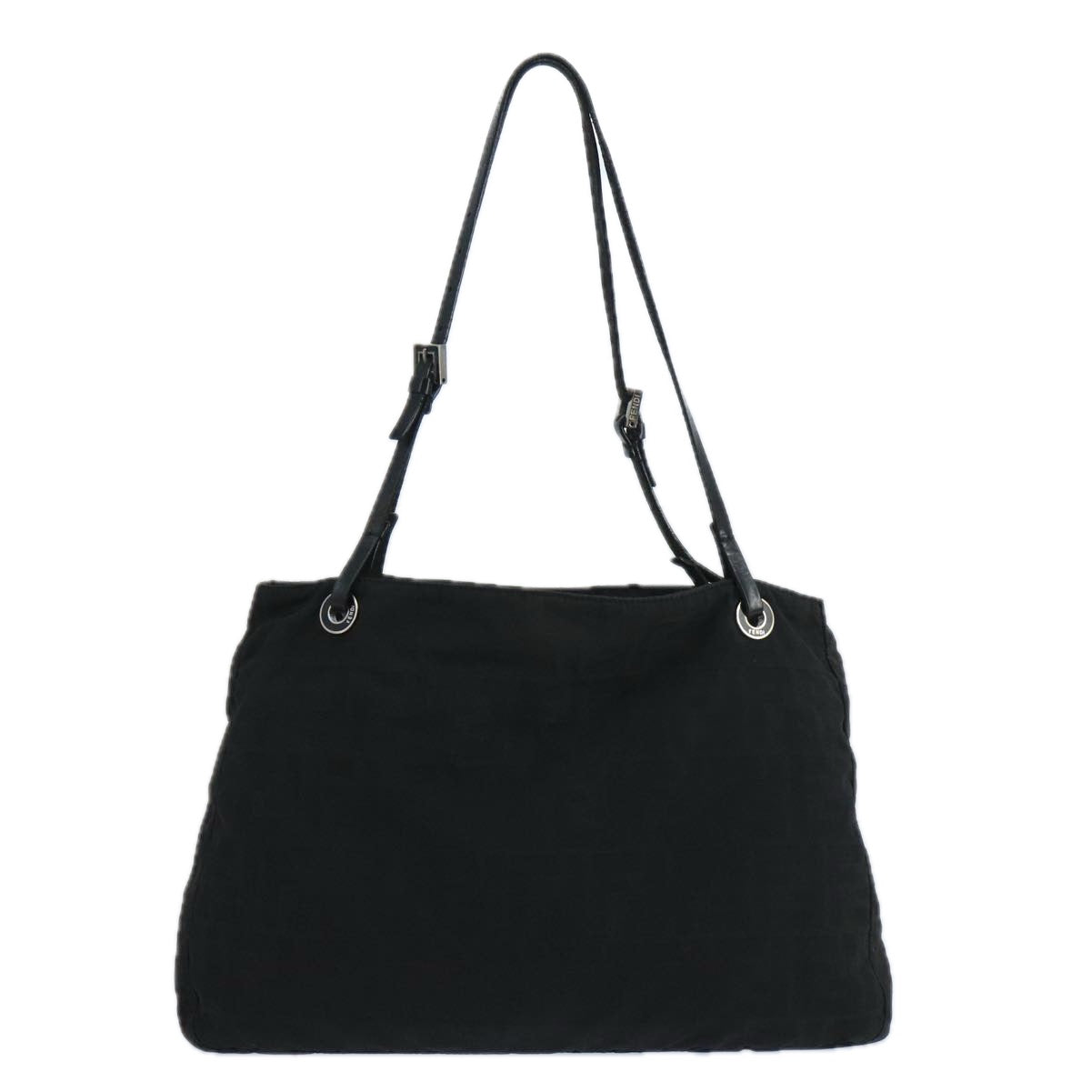 FENDI Zucca Canvas Tote Bag Nylon Black Silver bs20581