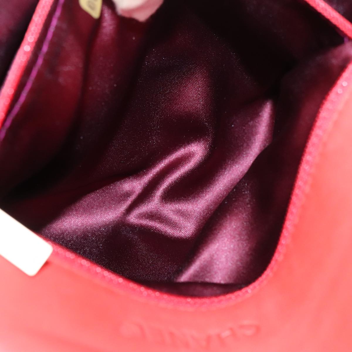 CHANEL Choco Bar Chain Hand Bag Lamb Skin Purple Pink CC bs20703