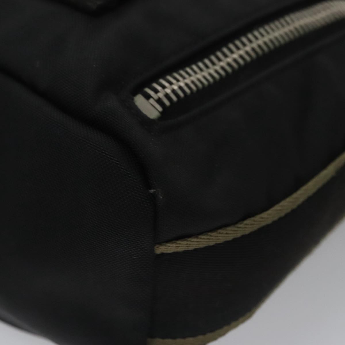 CHANEL Sports Shoulder Bag Nylon Black Khaki Silver CC bs20802