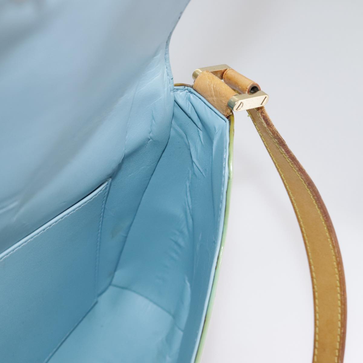 LOUIS VUITTON Monogram Vernis Thompson Street Bag Baby Blue M91009 bs20859