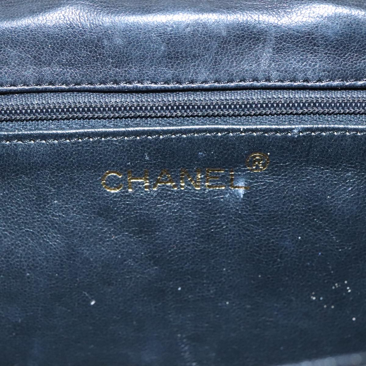 CHANEL Matelasse Chain Shoulder Bag Lamb Skin Black Gold CC bs20900