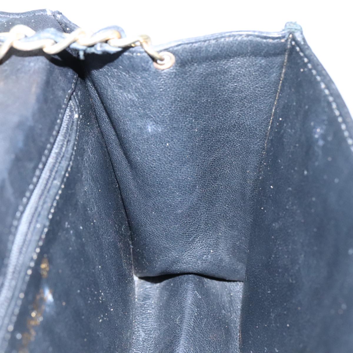CHANEL Matelasse Chain Shoulder Bag Lamb Skin Black Gold CC bs20900