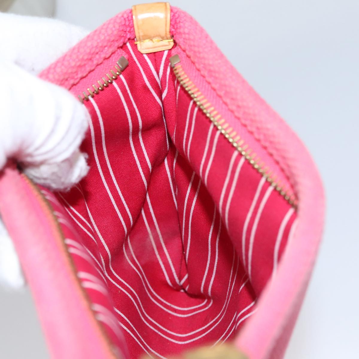 LOUIS VUITTON Antigua Pochette Plat PM Pouch Pink Rose M40068 LV bs20987