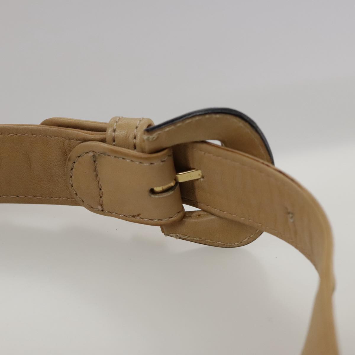 CHANEL Bicolore Waist bag Lamb Skin Beige Gold CC bs21018