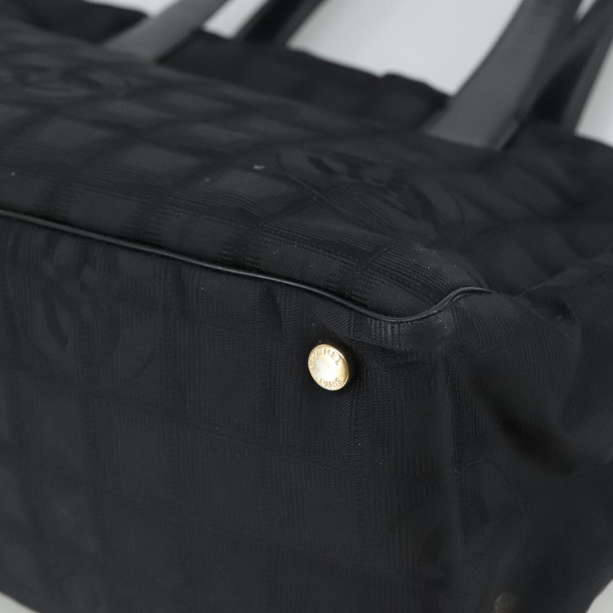 CHANEL New Travel line Tote Bag Nylon Black CC bs21058
