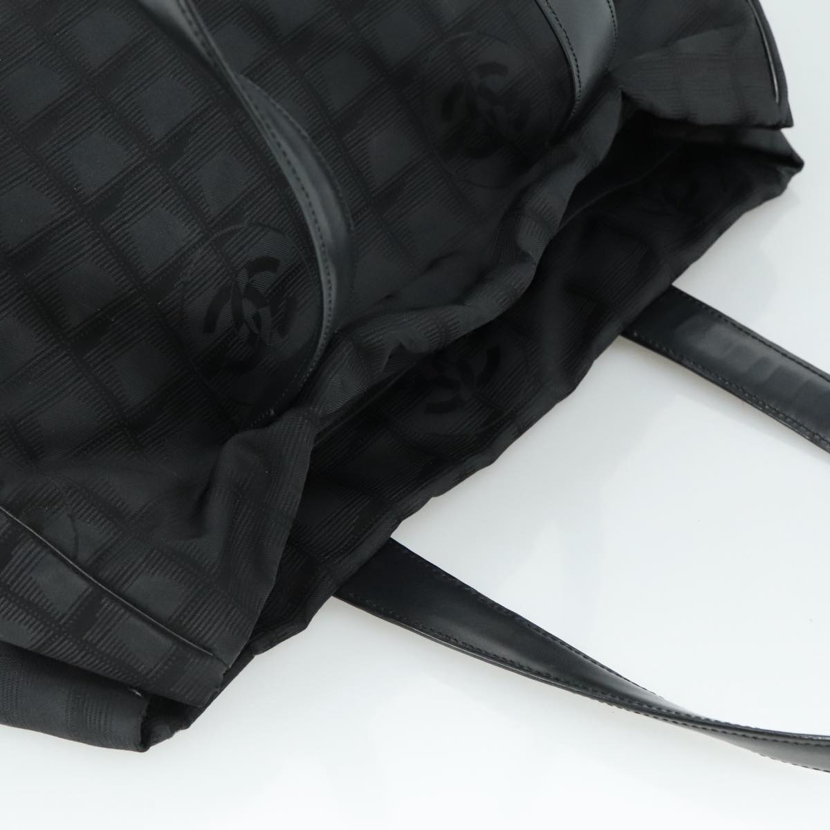 CHANEL New Travel line Tote Bag Nylon Black CC bs21058