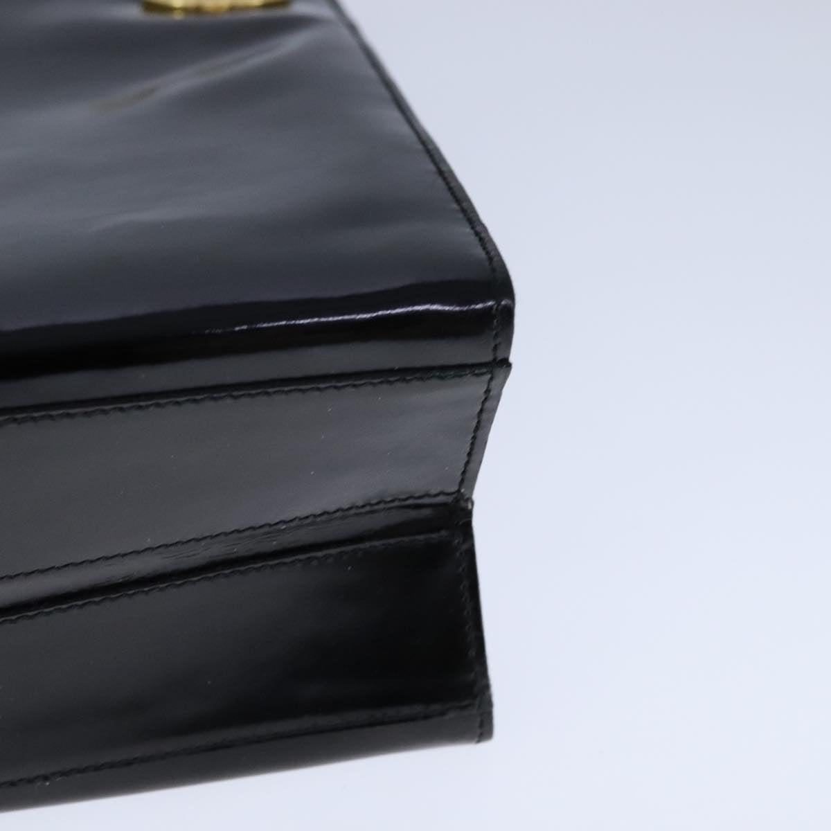 CHANEL Chain Shoulder Bag Patent leather Black Gold CC bs21126